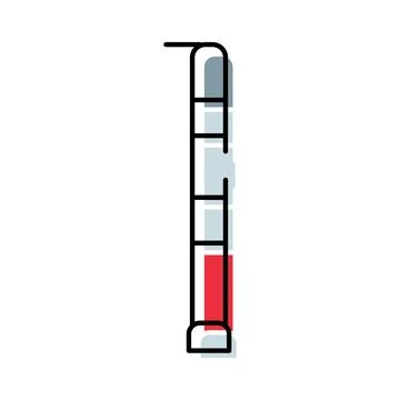 Measuring temperature concept with simple thermometer indication Stock Illustration