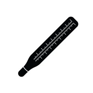 Measuring the temperature of the thermometer bulb. Stock Illustration