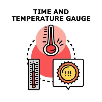Measuring time and temperature weather conditions Stock Illustration