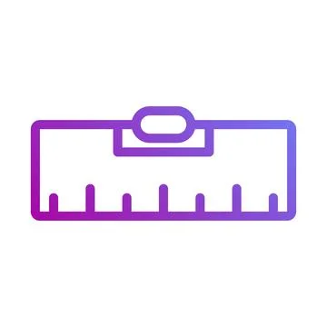 Measuring Tool Icon in Gradient Purple and White Ilustração Stock
