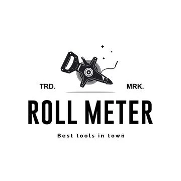 Measuring tool logo illustration, meter roll Stock Illustration