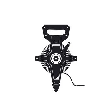 Measuring tool logo illustration, meter roll silhouette Stock Illustration