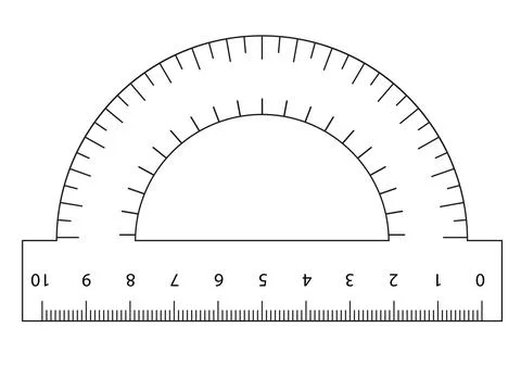 Measuring tool. Protractor Stock Illustration