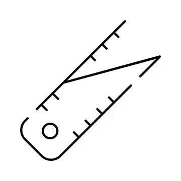 Measuring tool with ruler lines and pointer icon 스톡 일러스트