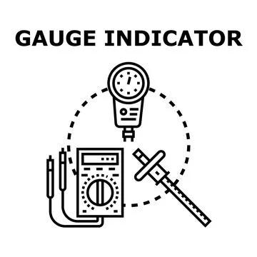 Measuring tools and instruments for precision control Stock Illustration