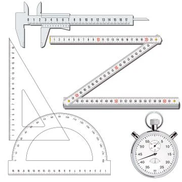 Measuring tools collection, illustration Stock Illustration