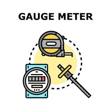 Measuring tools gauge meter flat illustration concept 库存插图