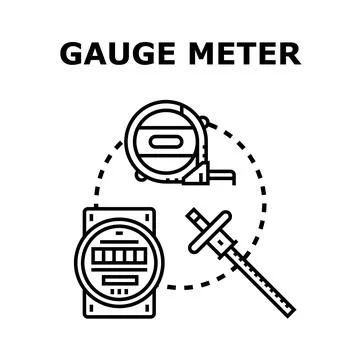 Measuring tools gauge meter flat illustration concept 库存插图