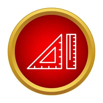 Measuring tools icon with ruler and set square Stock Illustration