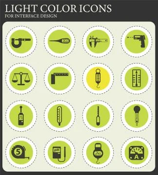 Measuring tools icon set Stock Illustration