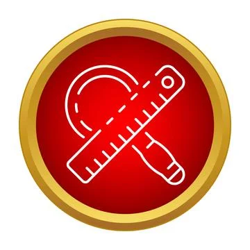 Measuring tools ruler and protractor for geometry learning イラスト素材