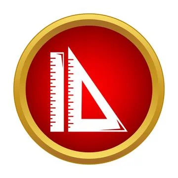 Measuring tools ruler and triangle set icon 库存插图