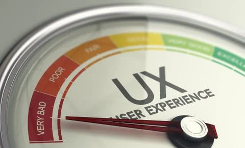 Measuring UX, Very Bad User Experience. Web Design and Marketing Concept. Stock Illustration