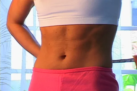 Measuring Waist Stock Footage