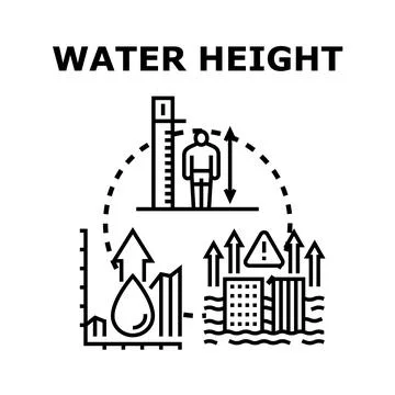 Measuring water level and global climate change impact Stock Illustration