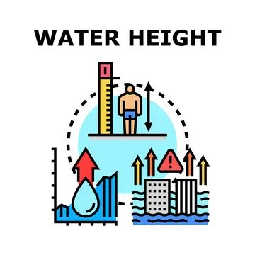 Measuring water level and global climate change impact Stock Illustration