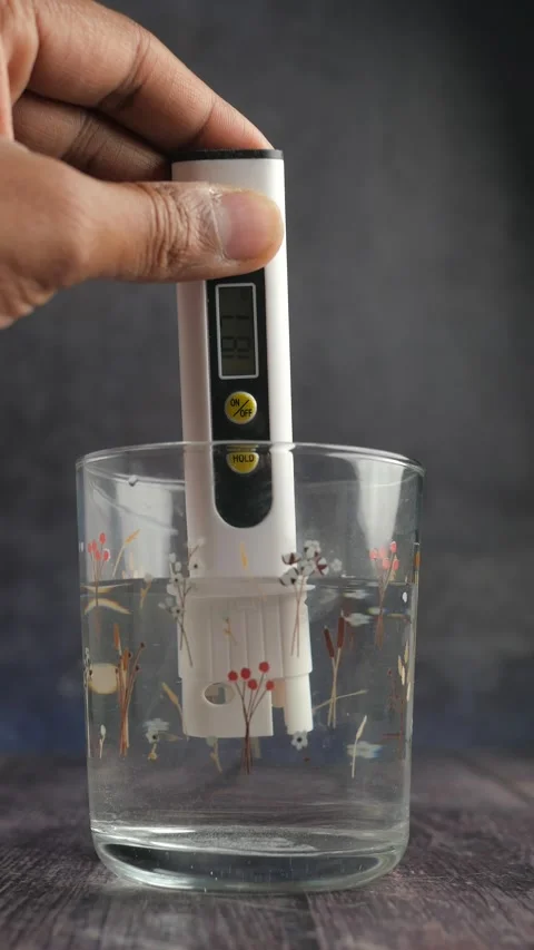 Measuring water temperature with a digit... | Stock Video | Pond5