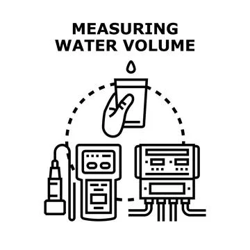 Measuring water volume and fluid level control Stock Illustration