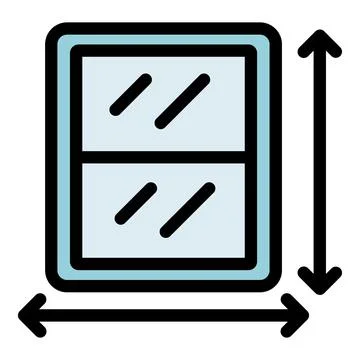 Measuring window height and width for replacement or installation Stock Illustration
