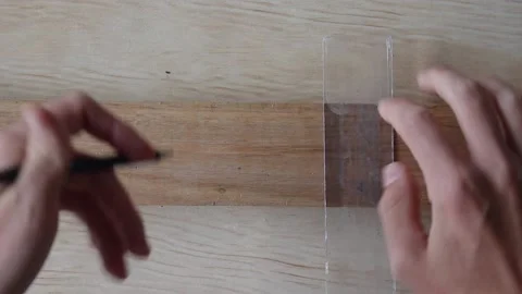 Measuring Wood Stock Footage 235581441