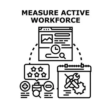 Measuring workforce activity and productivity concept illustration イラスト素材
