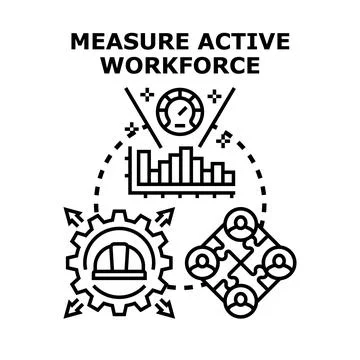 Measuring workforce productivity and human resource management Stock Illustration