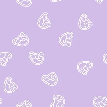 Meat allergy line vector seamless pattern flat Ilustración de archivo