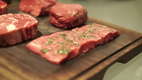 Meat allsorts on board Video stock 71492609