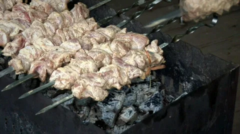 Meat and coals 002 Stock Footage 855053