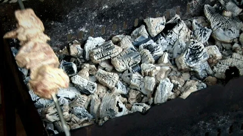 Meat and coals 003 Stock Footage 855194