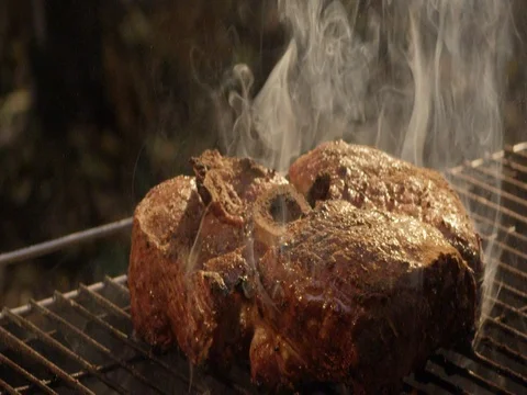 Meat and fire 1 Vídeos de archivo 83859578
