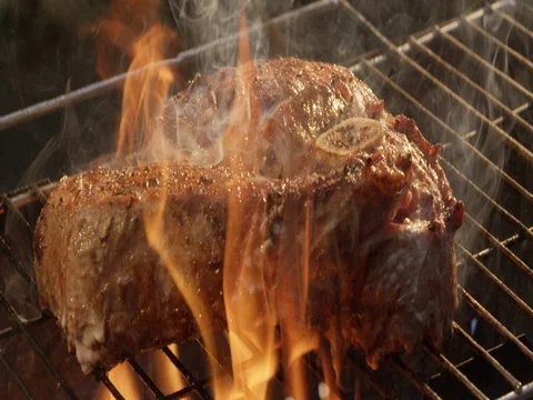 Meat and fire 9 Stock Footage 83859488