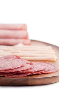 Meat and ham rolls Stock Photos