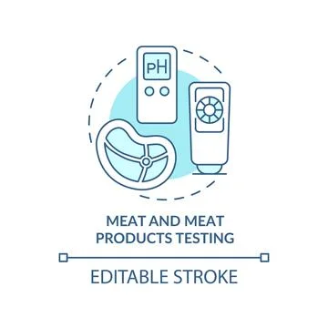 Meat and meat products testing turquoise concept icon Illustrazione stock