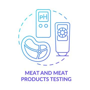Meat and meat products testing blue gradient concept icon Illustrazione stock