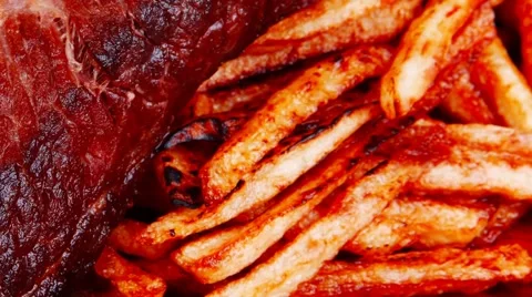 Meat and potato Vídeos de archivo 45597571