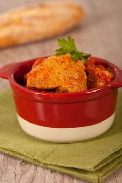 Meat and tomato Stock Photos