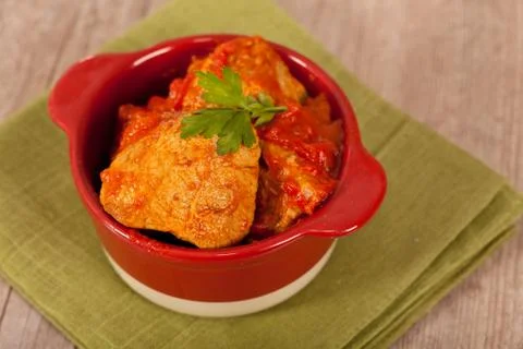 Meat and tomato Stock Photos