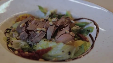 Meat and vegetable samalat Stock Footage 300028167