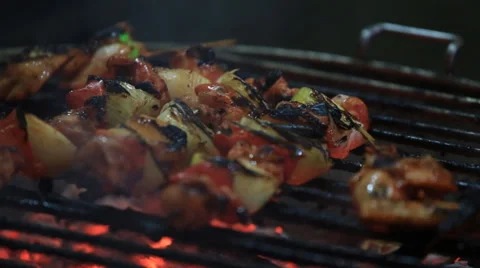 Meat and vegetables BBQ in Philippines Stock Footage 37677101
