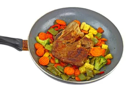Meat and vegetables Stock Photos