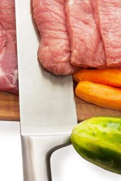 Meat and vegetables Stock Photos