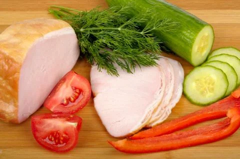 Meat and vegetables Stock Photos