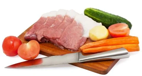 Meat and vegetables Stock Photos