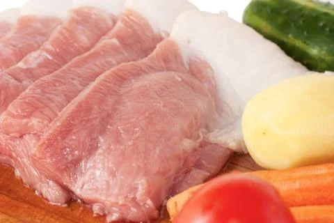 Meat and vegetables Stock Photos