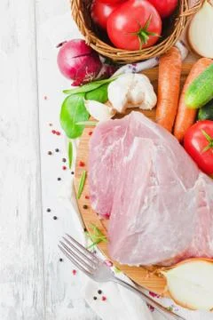 Meat and vegetables Stock Photos
