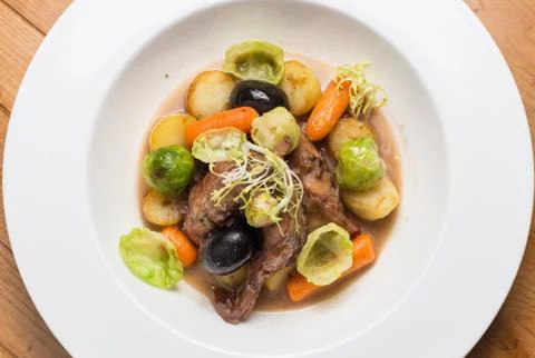 Meat and vegetables Stock Photos