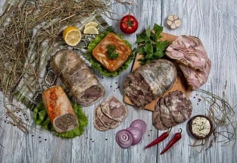 Meat And Vegetables Stock Photos