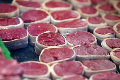 Meat arranged side by side Foto stock