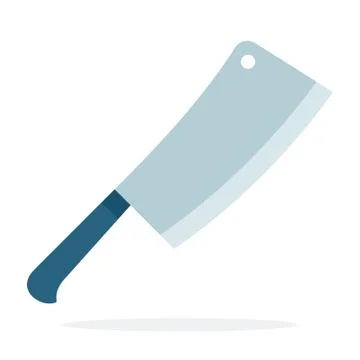 Meat ax vector flat material design object. Isolated illustration. Stock Illustration
